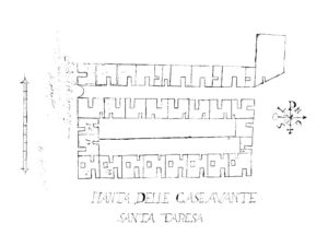 fig.1: la planimetria dell’isolato delle case minime Fig. 1: planimetry of the block of minimal houses